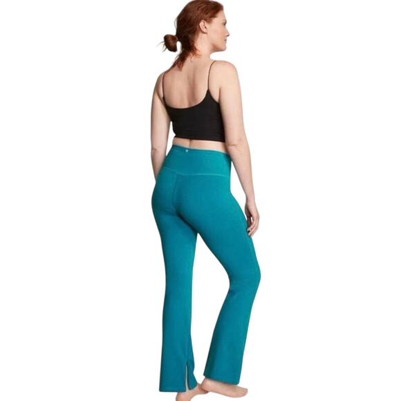 Victoria’s Secret Moyenne zipper hem leggings boot flare stretch turquoise XL - Picture 2 of 8